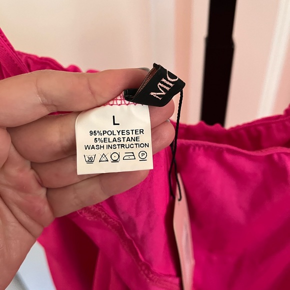 Micas Hot Pink Solid Slip Maxi Dress - Large - Picture 7 of 8